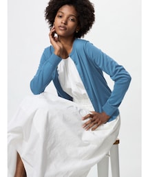 UNIQLO | UVカットクルーネックカーディガン XL ブルー(カーディガン/ボレロ)