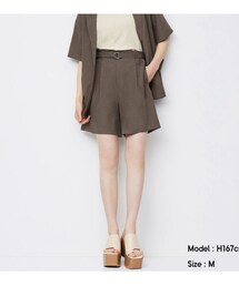 GU | ベルト付きフレアショートパンツ(パンツ)