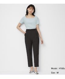 GU | ストレッチテーパードパンツ　L　ブラック(パンツ)