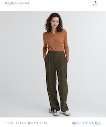 UNIQLO | タックワイドパンツ(丈長め76cm)(パンツ)