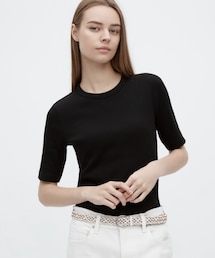 UNIQLO | リブクルーネックTシャツ(Tシャツ/カットソー)
