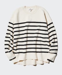 UNIQLO | スムースコットンリラックスボーダークルーセーター(ニット/セーター)