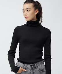 GU | リブタートルネックセーター(長袖)(ニット/セーター)