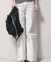 GU | ハイウエストセミワイドジーンズ(丈標準)(デニムパンツ)