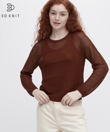 UNIQLO | 3Dメッシュクルーネックセーター（長袖）(ニット/セーター)
