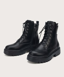 SHEIN | ミニマリスト レースアップフロント コンバットブーツ 1422690(ブーツ)