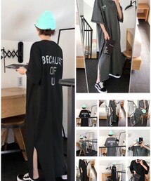 hanarupi | バックロゴプリントTシャツワンピース(ワンピース)