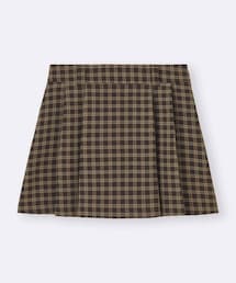 GU | サイドプリーツチェックスコート(スカート)
