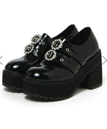 BUBBLES | ダブルバックル厚底シューズ9.5cm(ローファー)