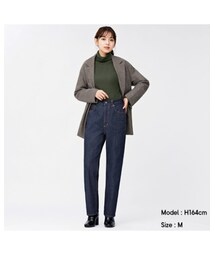 GU | ハイウエストストレートジーンズ(デニムパンツ)