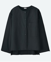 UNIQLO | オックスフォードノーカラーシャツ(トップス)