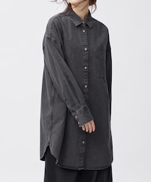 GU | デニムミニシャツワンピース(長袖)+E(ワンピース/ドレス)