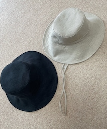 UNIQLO | UVカットワイドブリムハット（ナチュラル、ダークグレー）(ハット)