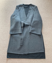 UNIQLO | UNIQLO:C ダブルフェイスラップコート Lサイズ(ノーカラーコート)