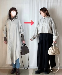 しまむら | Helm  ストライプシャツワンピをブラウスにリメイク(シャツ/ブラウス)