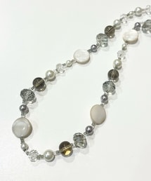 不明 | クリアビーズ×シェル×パールネックレス。だいぶ前、原宿のアクセサリー屋さんで購入(ネックレス)