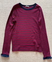 しまむら | mysa  ネイビー×赤ボーダー(Tシャツ/カットソー)