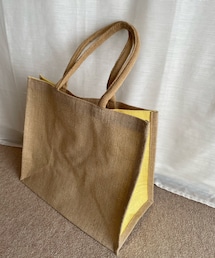 無印良品 | ジュートエコバッグ。サイドがイエローになってます。(トートバッグ)