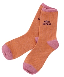 3coins | オレンジ／ピンクストライプバイカラーラメソックス(ソックス/靴下)