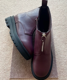 しまむら | taiyoさんコラボ。濃赤TYPUセンタージップブーツ(ブーツ)