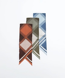 UNFOLK | #-00 Hand print silk scarf (Green) ¥7,800 (ストール/ショール)