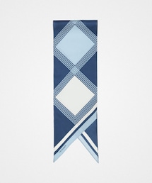 UNFOLK | #-00 Hand print silk scarf (Blue)(バンダナ/スカーフ)