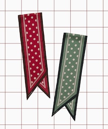 UNFOLK | #-74 Hand print silk scarf Red,Green ¥7,800-(バンダナ/スカーフ)