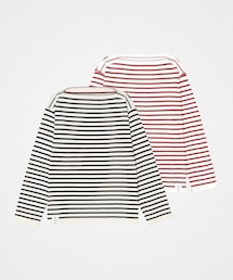 UNFOLK | #-65 14G i-plating reversible border knit(トップス)