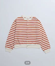UNFOLK | #-19 Heavy weight border cardigan (Orange)(カーディガン/ボレロ)
