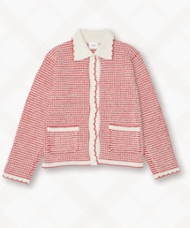 UNFOLK | # -101 5G TWISTED CABLE SCALLOP KNIT CARDIGAN(ニット/セーター)
