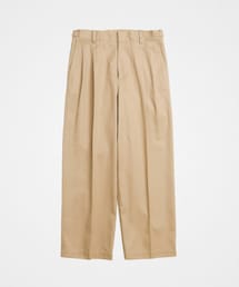 UNFOLK | #-24 Ventile gabardine 2tuck straight pants (Beige)(チノパンツ)