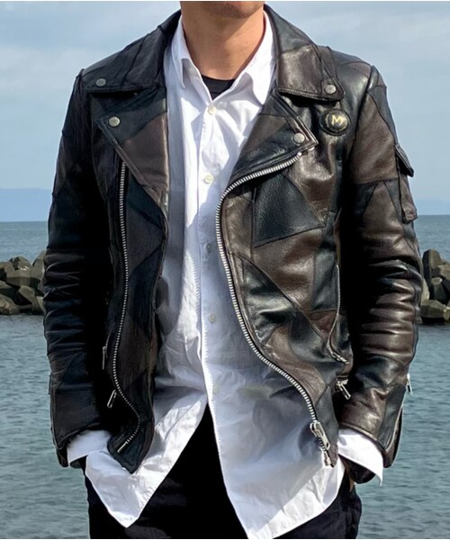 M.W.O.B.H.M mwobhmダブルライダースジャケット M.W.O.B.H.M.】つぎはぎだからこそ、渋いかっこよさがある