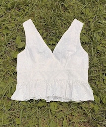 POPPY | flower cotton lace bustier(ベスト)