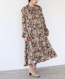 Cepica | スタンドネックオランジェリープリントワンピース(ワンピース)