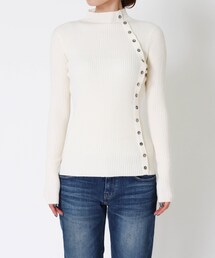Cepica | 釦付ボトルネックリブプルオーバー(ニット/セーター)