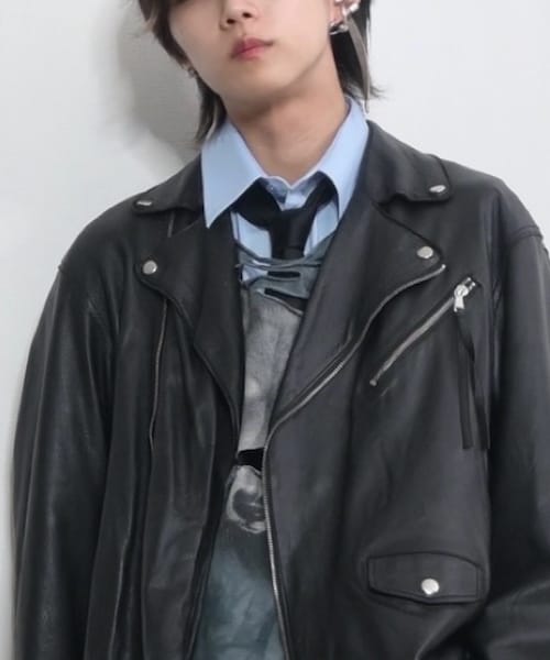 【極美品】MAISON SPECIAL ライダースジャケット TAKATO赤タグ TAKATO｜MAISON SPECIALのライダースジャケットを使ったコーディネート