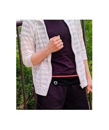 colza | シースルー５分丈 ボーダーパーカー M(その他アウター)