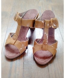 POOL SIDE | 本エナメル 22 2022年5月合皮中敷き→本革 メンテナンス済(サンダル)