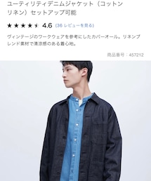 UNIQLO | ユーティリティデニムジャケット(コットンリネン) 68 BLUE  SIZE:L(デニムジャケット)