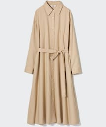 UNIQLO | m-1782 コットンAライン　シャツワンピース(シャツワンピース)