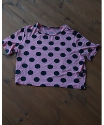 ZARA | 黒×ピンク　ドットTシャツ(Tシャツ/カットソー)