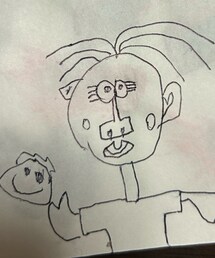 昨夜描いてくれたママの絵(隣げんちゃん) | 笑ってはいけない。笑ってはいけないと思いつつ笑ってしまった。(その他)