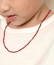 ママの手作り | 家にあったビーズで。追いコのため作りました。が、面倒くさがりが災いし、一本で断念。無念である。えぇ、無念です。非常に。(ネックレス)