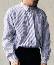 EDITION | オーバーサイズストライプコットンシャツ size M 日本製(シャツ/ブラウス)