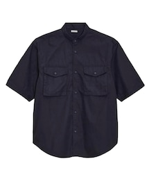 GU | ルーズフィットスタンドカラーシャツ(5分袖) size M (シャツ/ブラウス)
