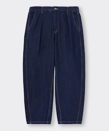 GU | デニムカーブタックパンツ size M(デニムパンツ)