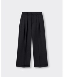 GU | インタックワイドパンツA+EC(丈長め76.0～78.0cm)
(スラックス)