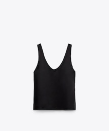 ZARA | サテン キャミソールトップス(キャミソール)