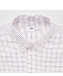 UNIQLO | UNIQLO エクストラファインコットンブロードチェックシャツ ボタンダウン orange M(シャツ/ブラウス)