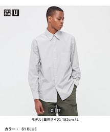 UNIQLO | UNIQLO U コットンリネンシャツ blue L(シャツ/ブラウス)